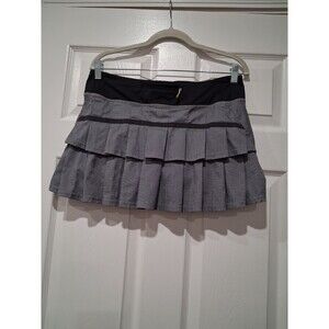 Lululemon Pace Setter Skirt Heathered Deep Indigo Pleated Sz 8